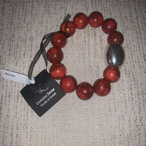 Red Stone beaded bracelet